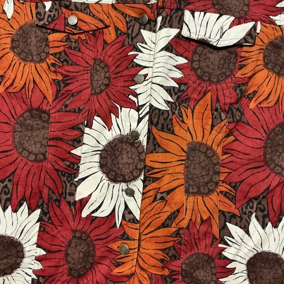 French Laundry Kids Floral Jean Jacket - Red, Orange, White - Picture 12 of 13